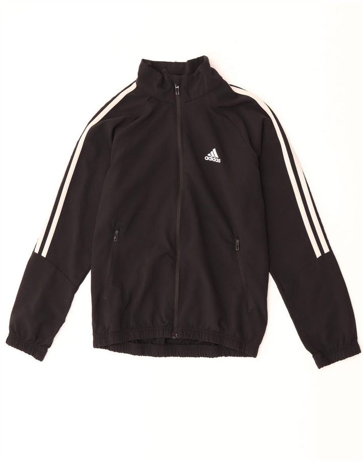 Adidas Boys Aeroready Tracksuit Topjakke 11-12 År Sort Polyester