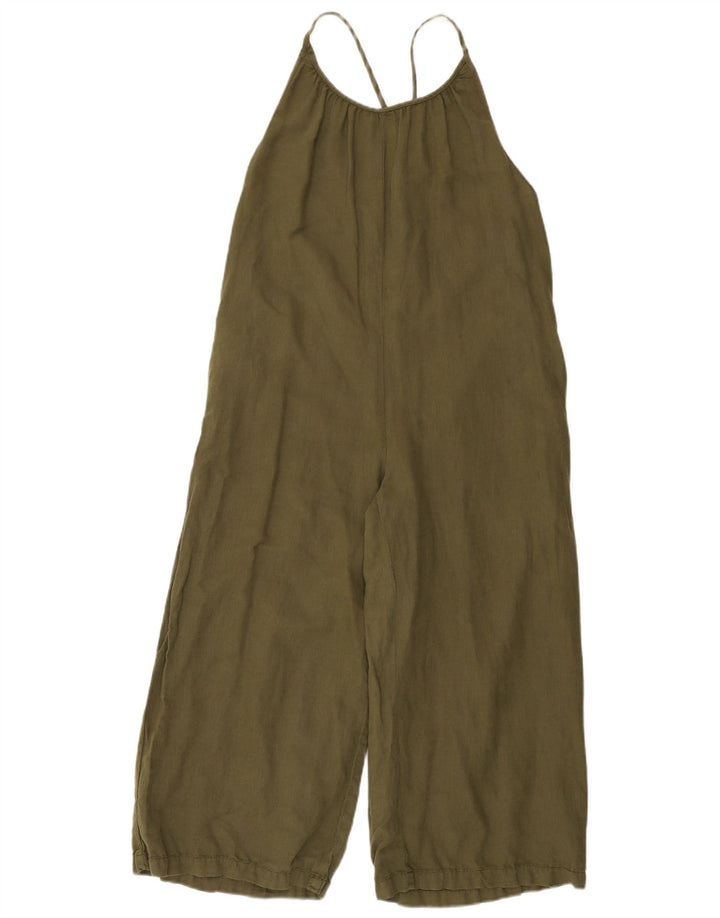 Zara Dame Ærmeløs Jumpsuit UK 10 Small Khaki