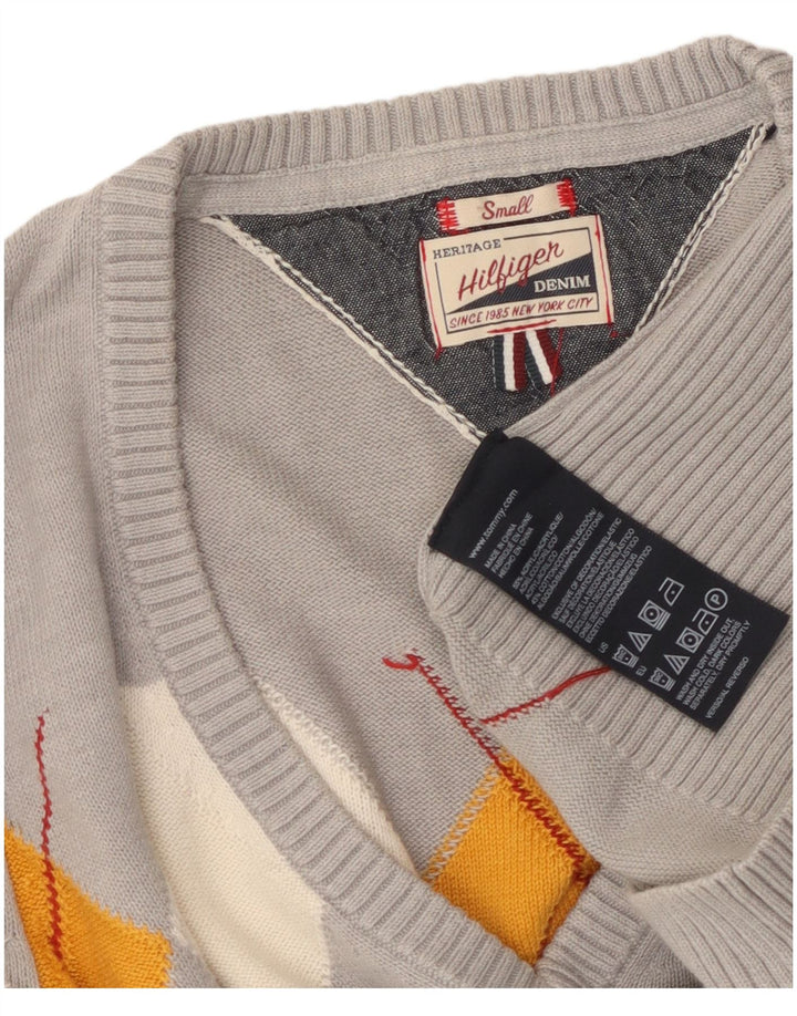 Tommy Hilfiger Dame Heritage V-hals sweater UK 10 Small Grey