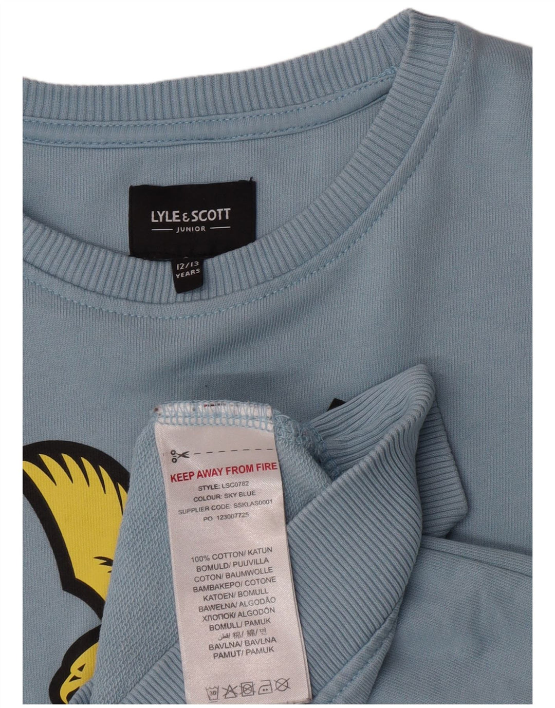 Lyle & Scott Boys Grafisk Sweatshirt Jumper 12-13 år Blå Bomuld