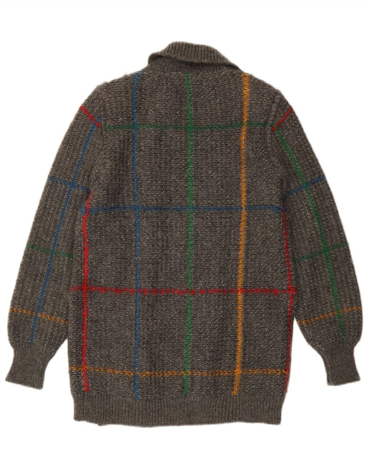 Iceberg Dame Cardigan Sweater IT 42 Mellemgrå ternet uld