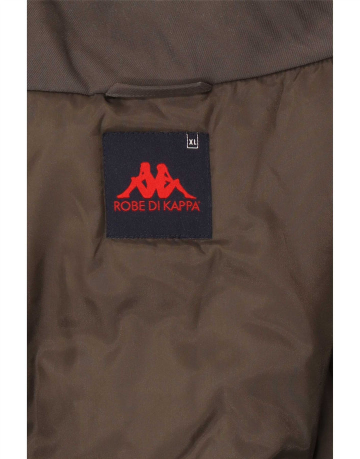 Kappa Herre Windbreaker Jacket UK 42 XL Khaki Polyamid