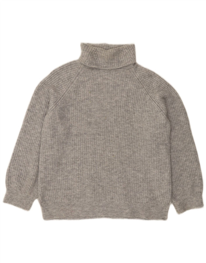 Marks & Spencer Dame Rullehals Sweater UK 14 Medium Grå Akryl