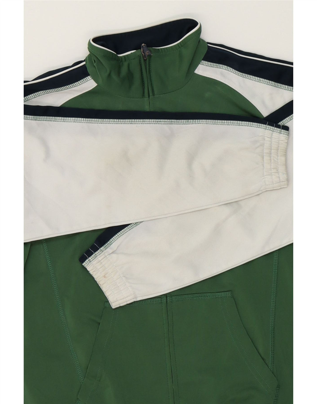 CHAMPION Boys Tracksuit Top Jacket 9-10 Years Medium Green Colourblock Vintage Champion and Second-Hand Champion from Messina Hembry 