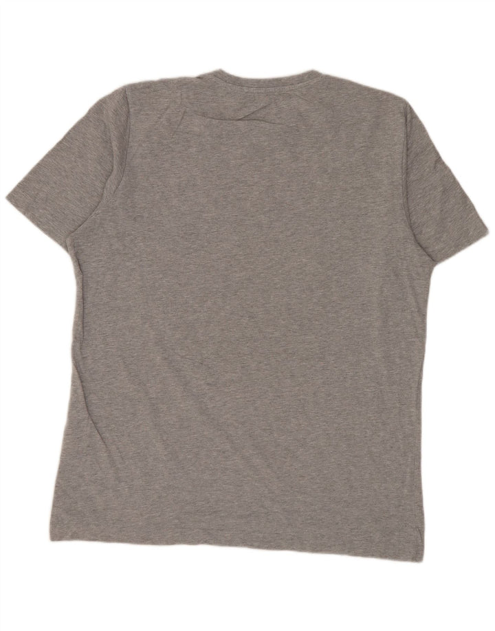 ADIDAS grafisk t-shirt til mænd, mellemgrå flækket bomuld
