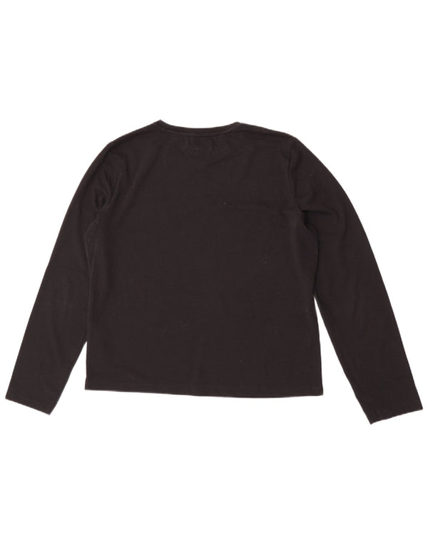 Tommy Hilfiger Dame Top Langærmet UK 18 XL Sort Bomuld