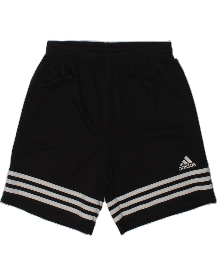 ADIDAS Boys Climalite Sport Shorts 11-12 Years Large Black Striped | Vintage Adidas | Thrift | Second-Hand Adidas | Used Clothing | Messina Hembry 