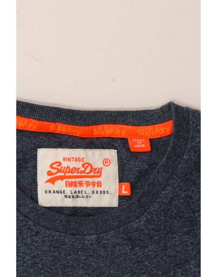 SUPERDRY Mens T-Shirt Top Large Navy Blue Cotton Vintage Superdry and Second-Hand Superdry from Messina Hembry 