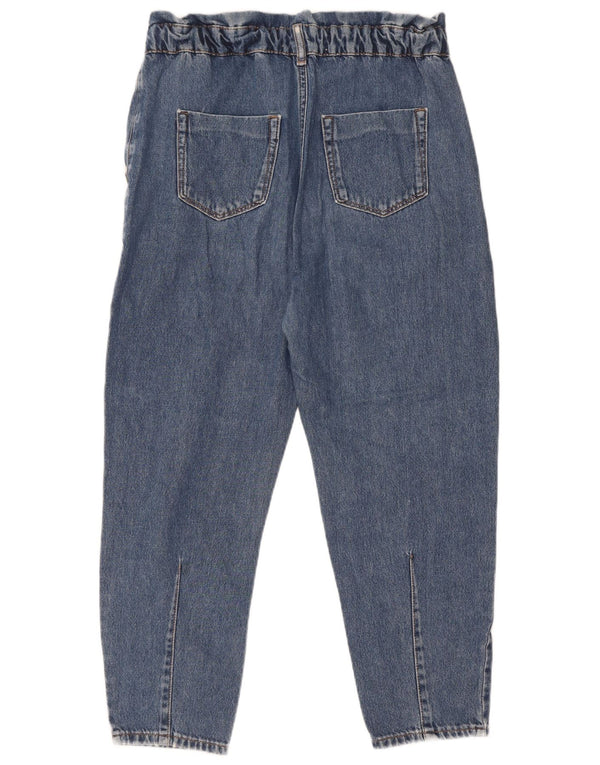 Zara Womens Crop Højtaljede tilspidsede jeans eu 34 2XS W24 L25 Blå Bomuld