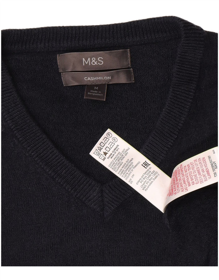 Marks & Spencer Herre V-hals sweater Medium Marineblå Akryl