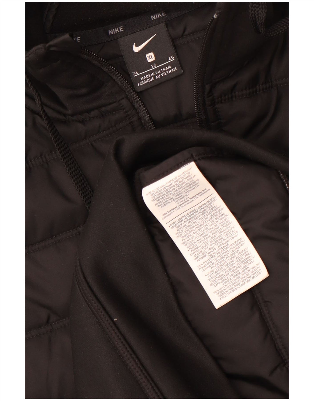 Nike Polstret hættejakke til mænd UK 42 XL sort nylon