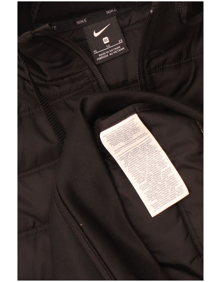 Nike Polstret hættejakke til mænd UK 42 XL sort nylon