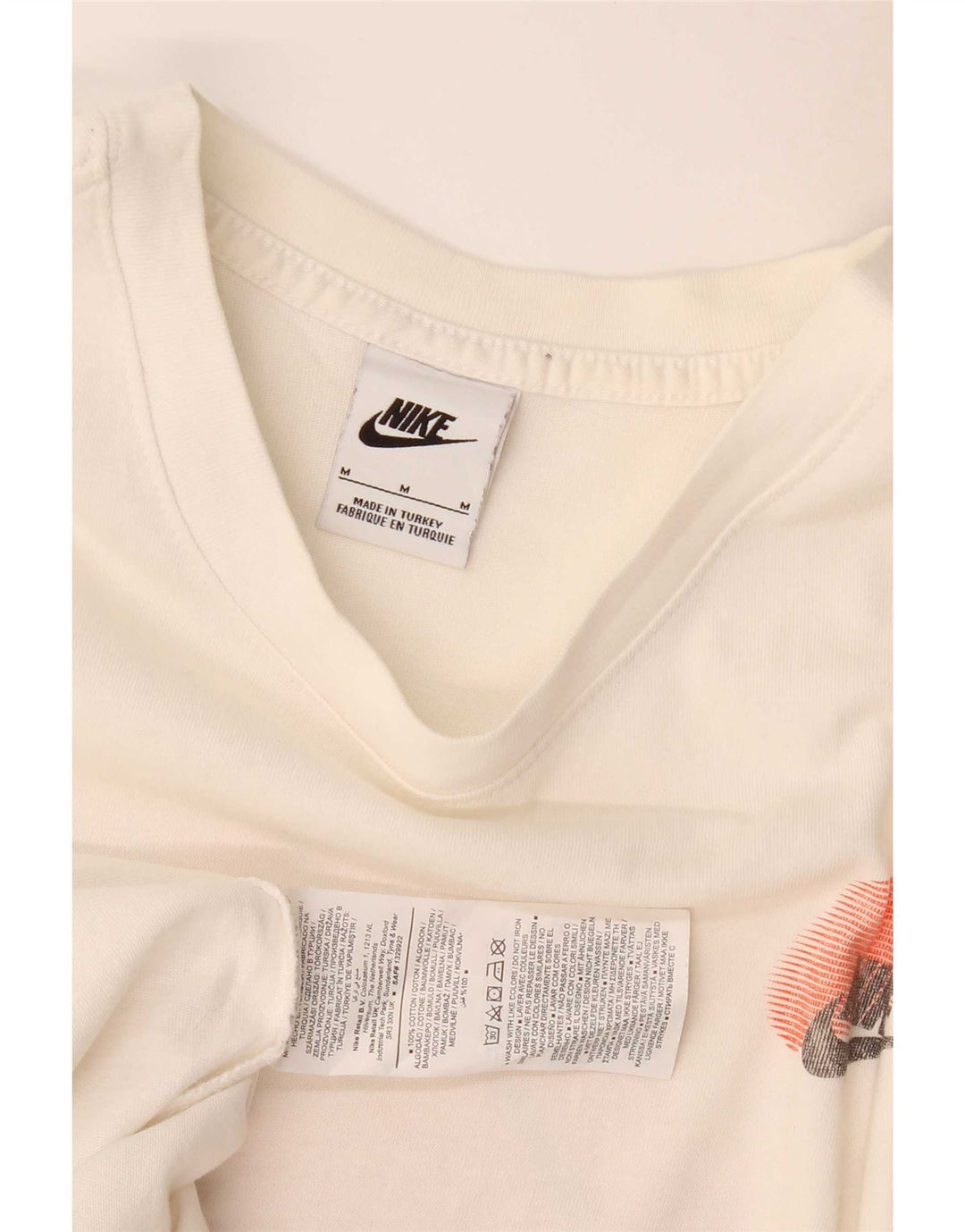 Nike grafisk t-shirt til mænd, medium hvid bomuld