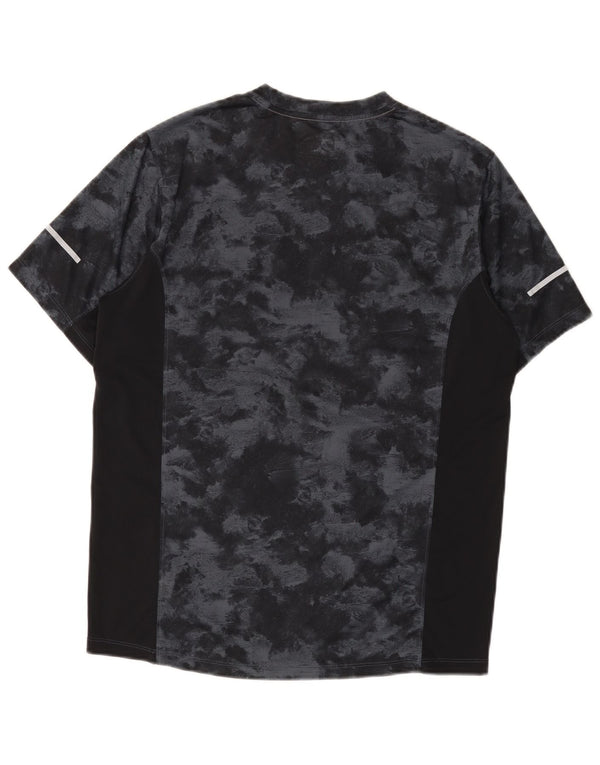 New Balance Herre T-Shirt Top Medium Black Tie Dye Polyester