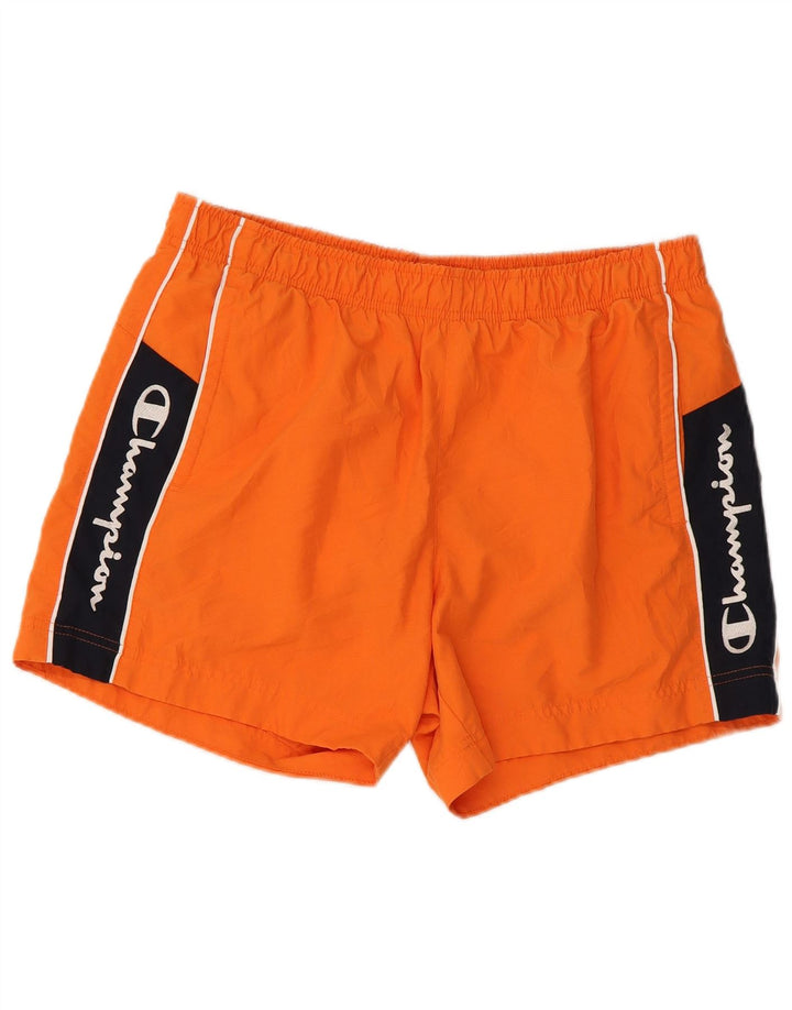 Champion Herre grafiske svømmeshorts Large Orange Colourblock Polyester