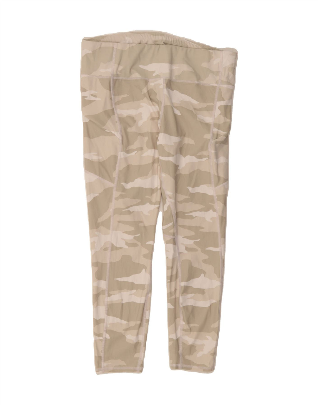 ATHLETA Womens Capri Leggings UK 16 Large Beige Camouflage Polyester Vintage Athleta and Second-Hand Athleta from Messina Hembry 