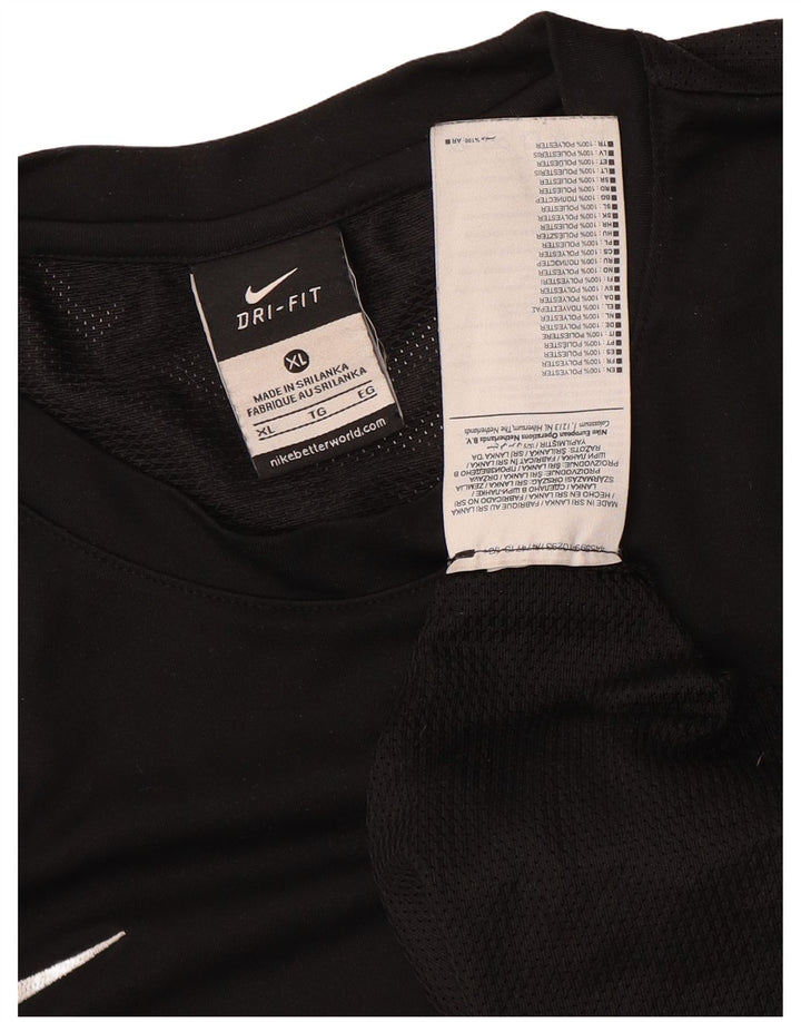 Nike Herre Dri Fit T-Shirt Top XL Sort Colourblock Polyester