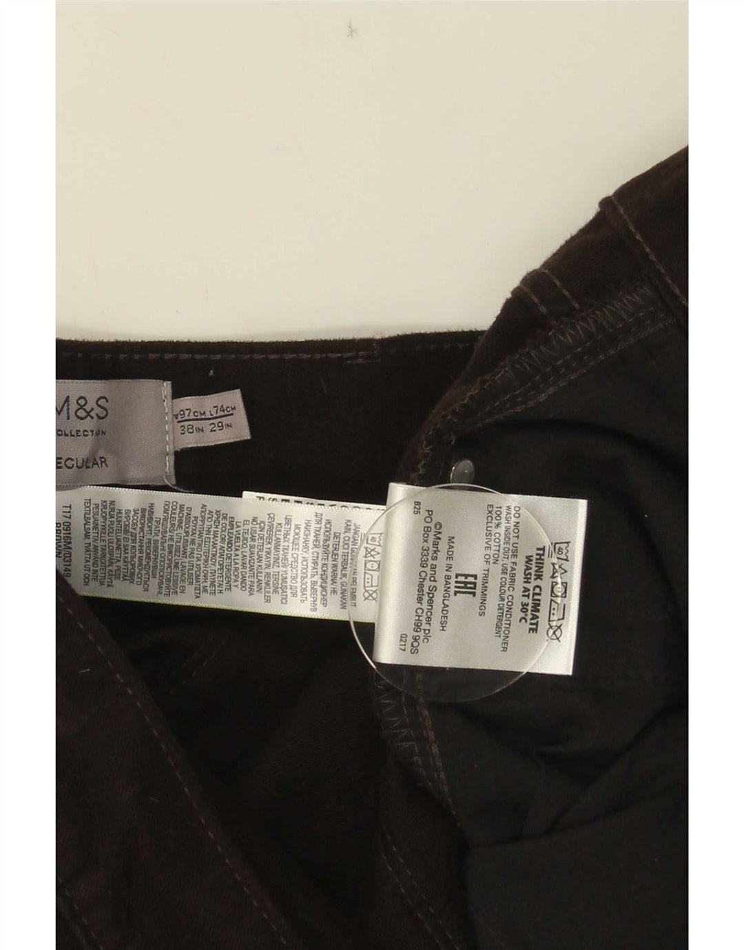Marks & Spencer Herre Regular Fit Casual Bukser W38 L29 Brun Bomuld
