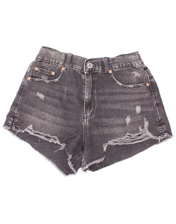 Zara Girls Distressed Denim Shorts 13-14 år W26 Grå Bomuld