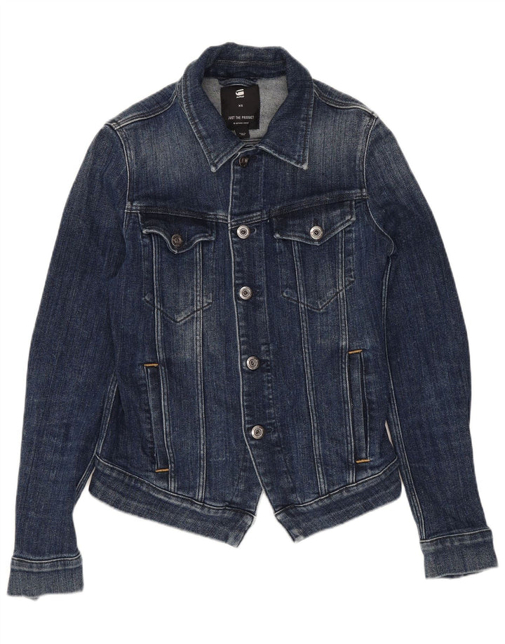 G-STAR Dame Crop denimjakke UK 6 XS Marineblå Bomuld