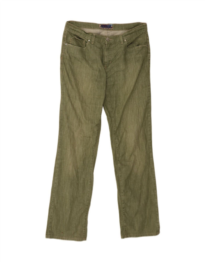TRUSSARDI Womens Straight Jeans W31 L31 Green Cotton