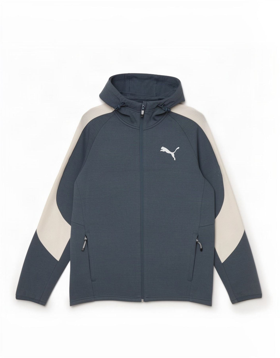 Puma Hættetrøje med lynlås til mænd mellemblå Colourblock Bomuld