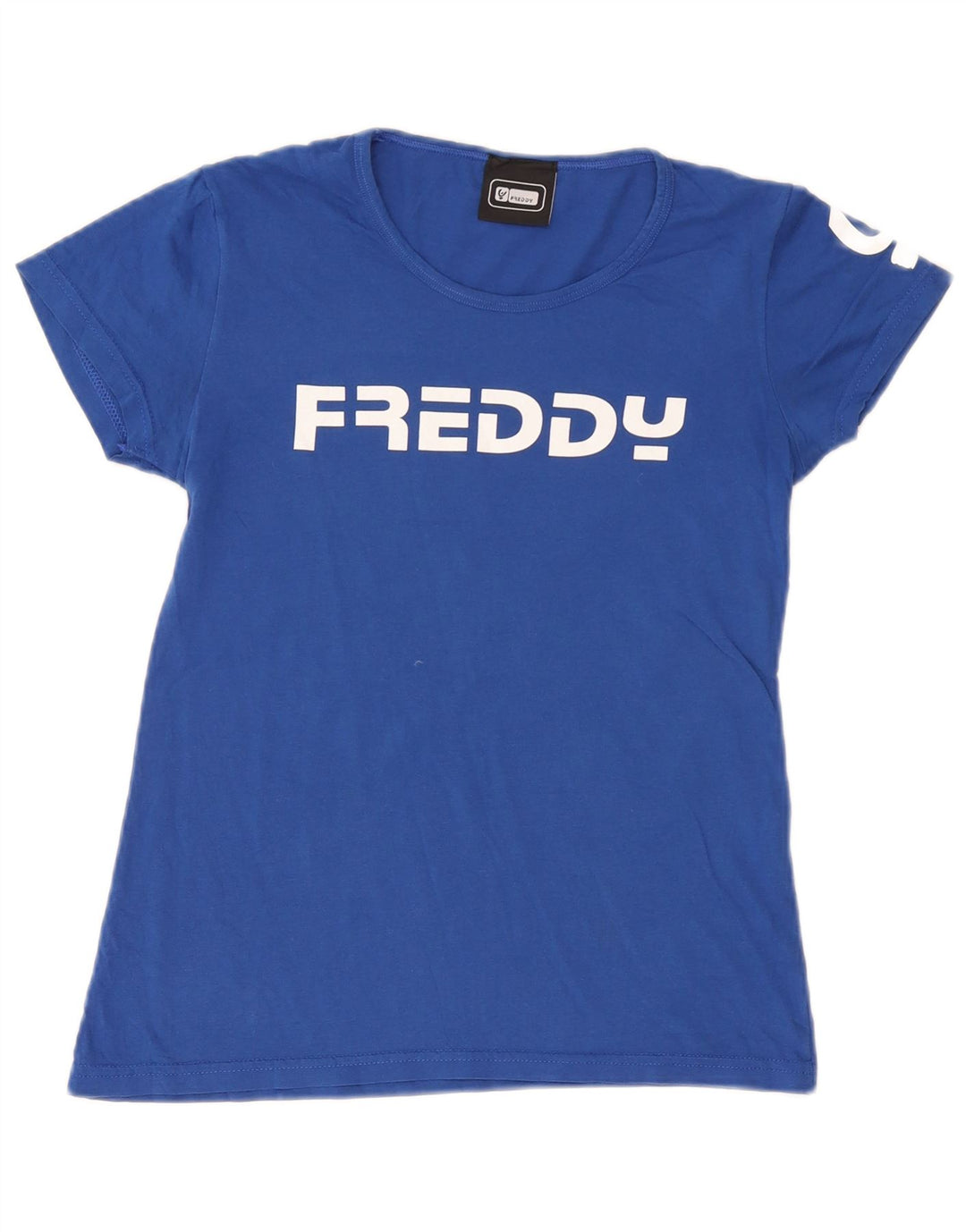 Freddy Womens Grafisk T-Shirt Top UK 12 Medium Blue Cotton