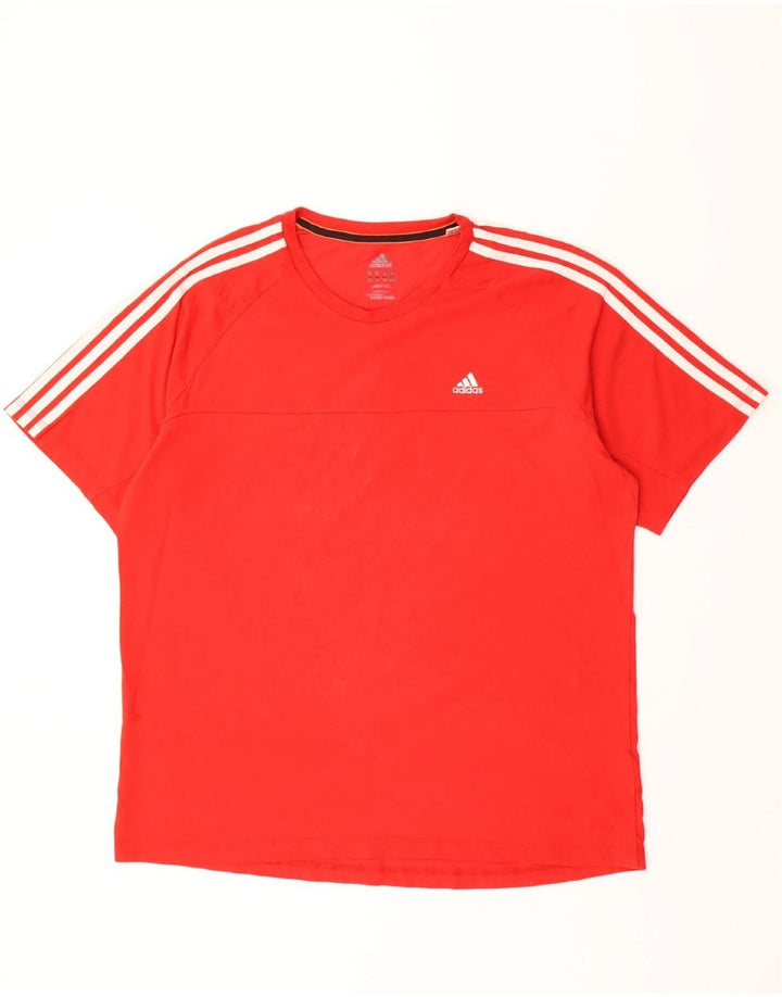 ADIDAS Mens Climalite T-Shirt Top XL Red Cotton