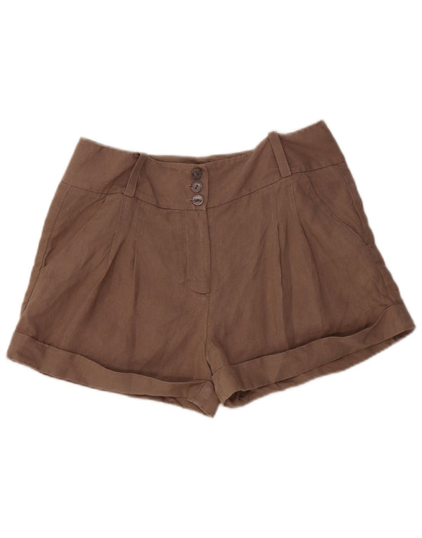 Jigsaw Womens Pegged Chino Shorts UK 10 Small W28 Brown Linen