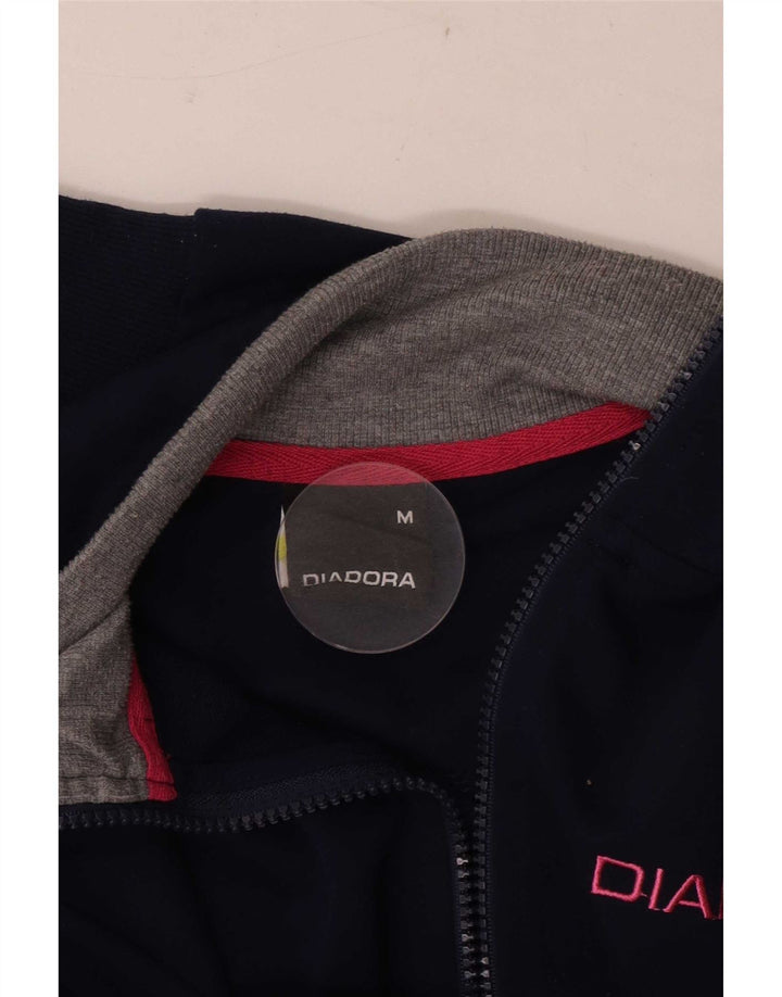 Diadora træningsdragt topjakke til kvinder UK 14 Medium Navy Blue Colourblock