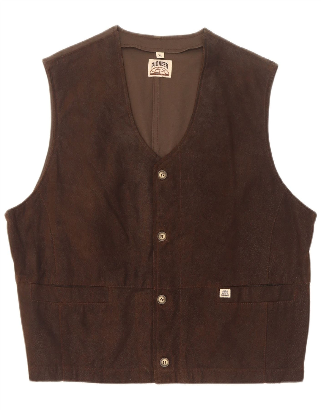 Pioneer herre ruskind vest XL brunt læder