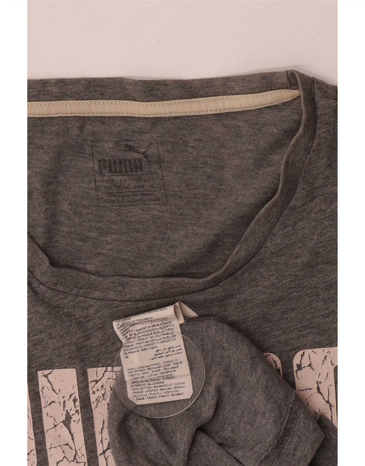 Puma Herre Grafisk T-Shirt Top Lille Grå Bomuld