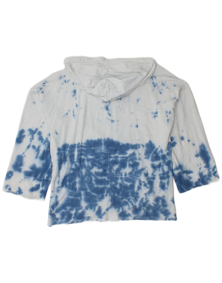 Nike Dame Dri Fit Oversized Hoodie Jumper UK 14 Medium White Tie Dye