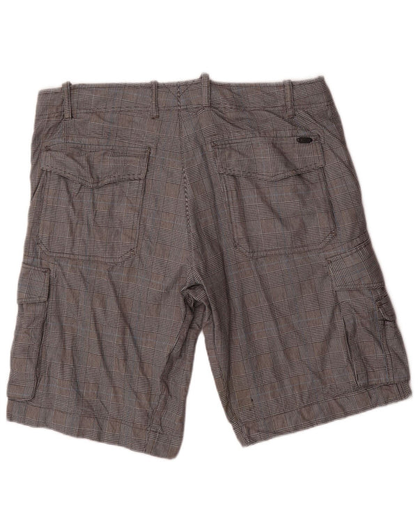 Diesel Mens Cargo Shorts W36 Large  Grey Houndstooth Cotton