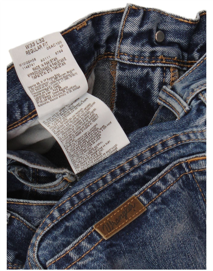 WRANGLER Herre Regular Fit Straight Jeans W33 L32 Blå Bomuld