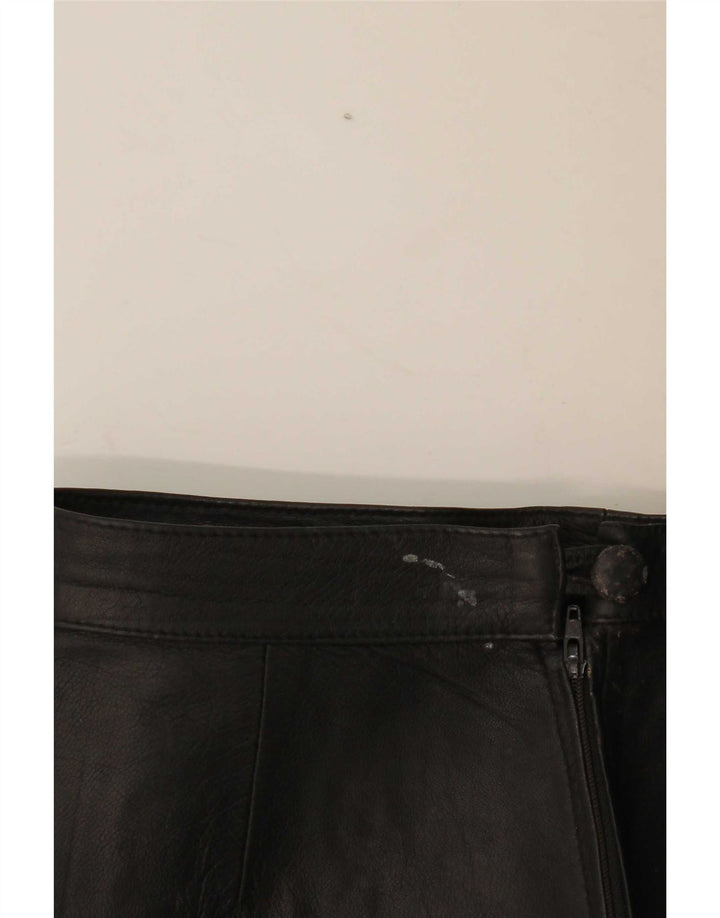 Vintage lædernederdel til kvinder W28 Medium Black