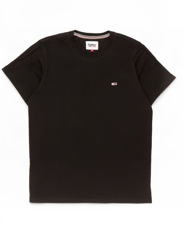 Tommy Hilfiger Herre T-Shirt Top Medium Sort Bomuld