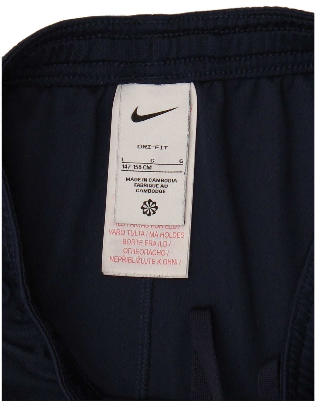 NIKE Drenge Dri Fit Sportshorts 12-13 år Large Navy Blue Colourblock