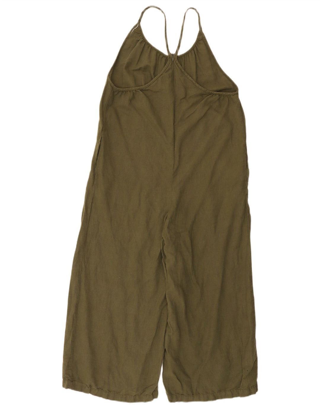 Zara Dame Ærmeløs Jumpsuit UK 10 Small Khaki