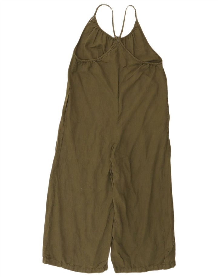 Zara Dame Ærmeløs Jumpsuit UK 10 Small Khaki