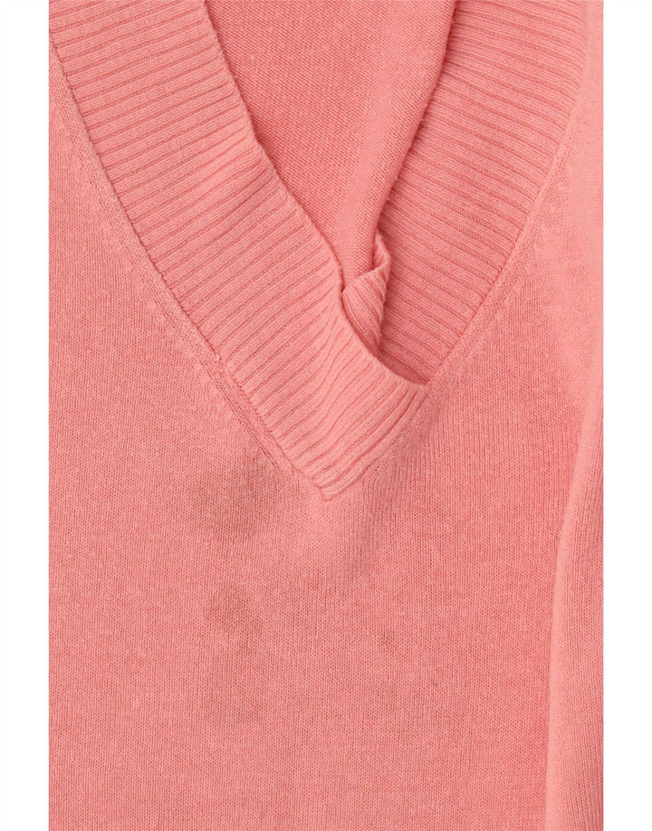 Marks & Spencer Dame Oversized V-hals sweater UK 16 Large Pink