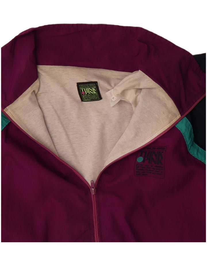 TÆNK PINK Træningsdragt til mænd Topjakke Stor Burgundy Colourblock Polyester