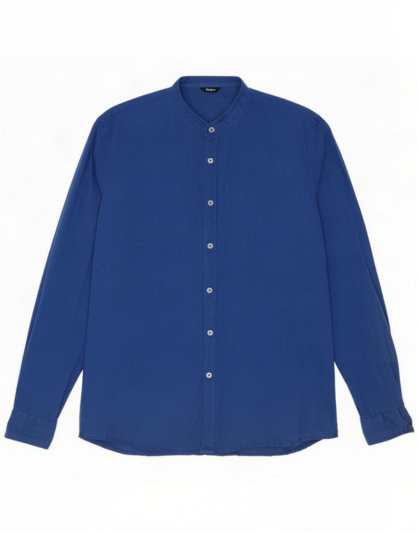 Refrigiwear Herreskjorte XL Navy Blue Linen