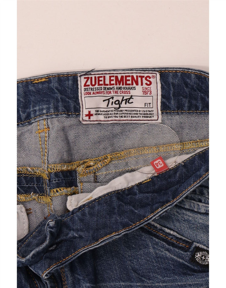 Zu Elements Herre Distressed Slim Jeans W34 L34 Blå