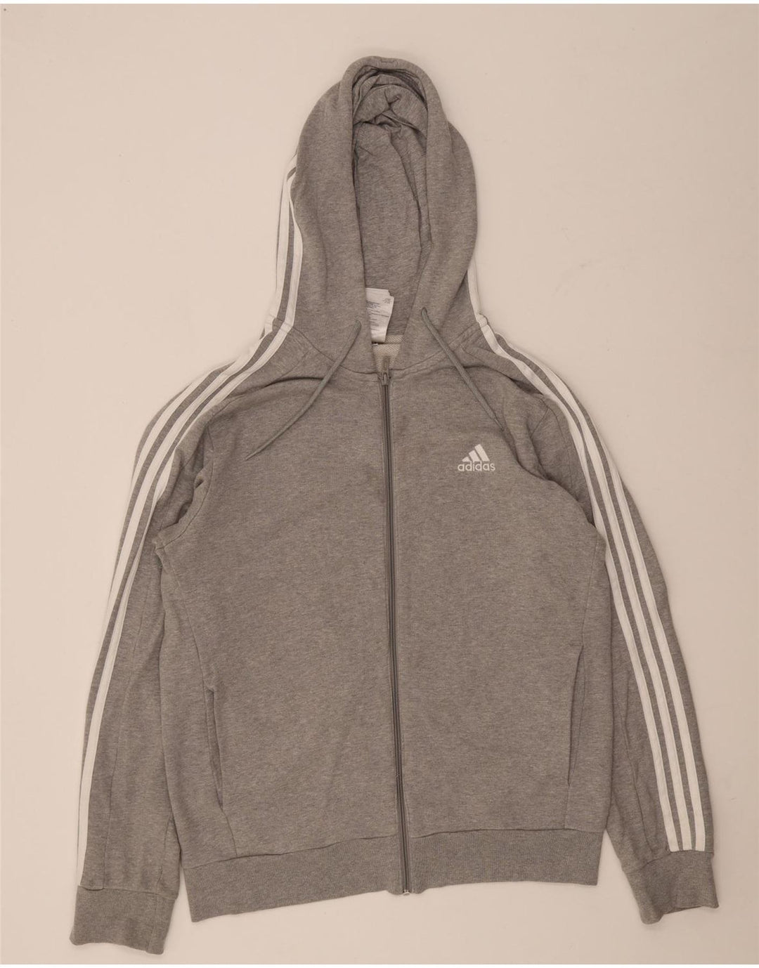 Adidas Herre Regular Fit Hættetrøje med lynlås mellemgrå bomuld