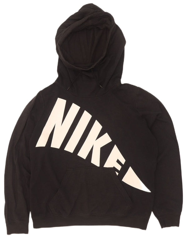 Nike Dame Grafisk Oversized Hoodie Jumper UK 16 Large Black Bomuld