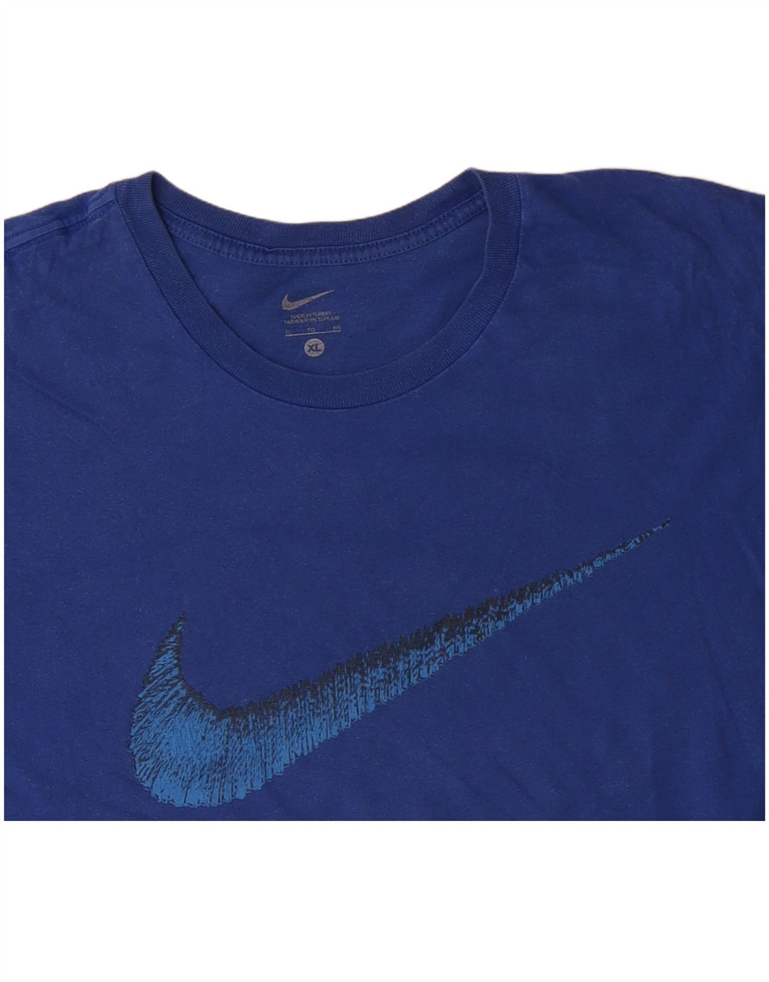 NIKE Grafisk T-shirt top til mænd XL Blå bomuld