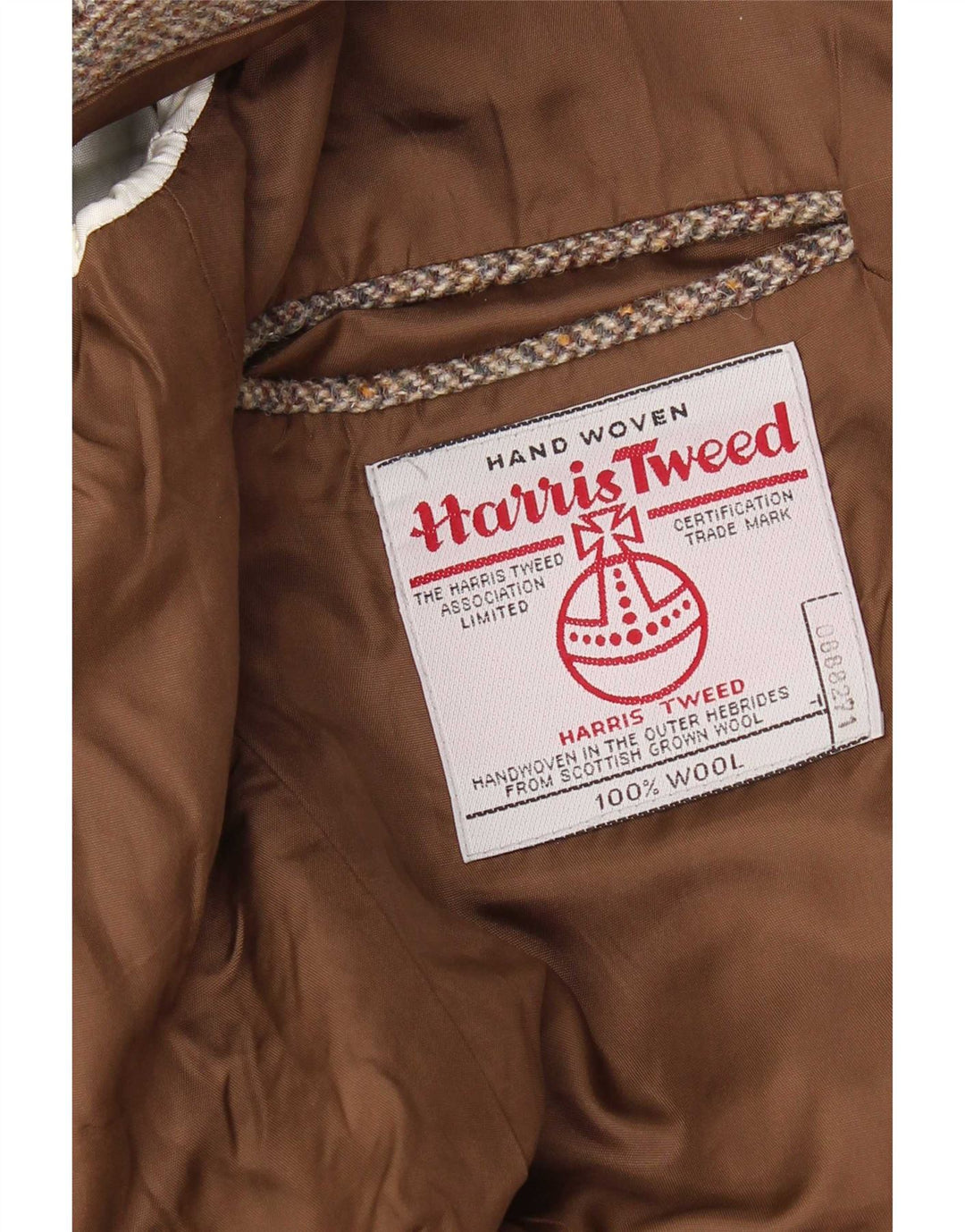 Harris Tweed Herre 2-knaps blazerjakke UK 42 XL Brun sildebensuld