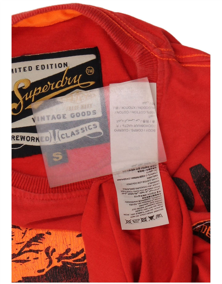 Superdry Grafisk T-shirt top til mænd, lille rød bomuld