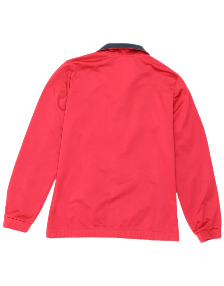Asics træningsdragt topjakke til kvinder UK 14 Medium Rød Colourblock Polyester